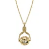 2028 Gold-tone 3-sided Spinner Locket Necklace 30" In Gold