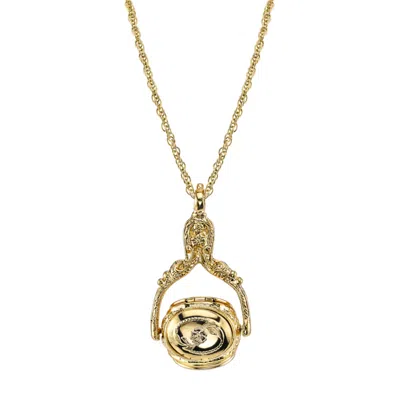 2028 Gold-tone 3-sided Spinner Locket Necklace 30"