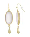 2028 Gold-tone And Pink Oval Drop Earrings In Pink