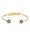 2028 Gold-tone Crystal Dark Blue Star Spring Bracelet In Blue