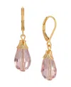 2028 Gold-tone Crystal Faceted Drop Earrings In Pink