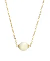 2028 Gold Tone Cultured Mother Of Pearl Shell Bead Necklace In White