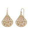 2028 Gold Tone Filigree Teardrop Earrings In Yellow