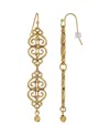2028 Gold-tone Filigree Wire Linear Earrings In Gold-tone