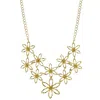 2028 Gold-tone Flower Bib Necklace 16" Adjustable In Gold