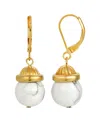 2028 Gold-tone Genuine Stone Earrings In White