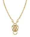 2028 Gold-tone Heart Eyeglass/badge Holder 28" In Gold