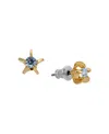 2028 Gold Tone Lt Blue Star Stud Earrings In Blue