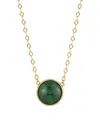 2028 Gold-tone Malachite Stone Necklace In Green