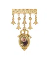 2028 Gold-tone Manor House Oval Drop Barpin In Purple