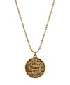 2028 Gold-tone Multi Language Round Peace Medallion Necklace In No Color