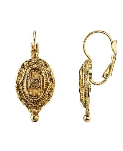 2028 Gold-tone Oval Drop Earrings In Yellow