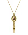 2028 Gold Tone Pink Flower Decal Whistle Necklace In Pink