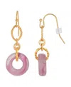 2028 Gold Tone Pink Link Drop Earring In Pink