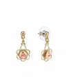 2028 Gold-tone Porcelain Rose Drop Earrings In No Color