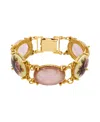 2028 Gold-tone Rose Quartz Manor House Link Bracelet In Pink