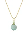 2028 Gold-tone Semi Precious Turquoise Round Beaded Drop 18" Necklace In Sapphire