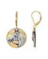 2028 Gold-tone Silver Horse Head Earrings In Gold-tone