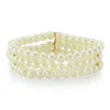 2028 Gold-tone Simulated Pearl 3-row Bracelet In Pearl