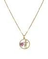 2028 Gold-tone Suspended Cherub Angel And Light Rose Pink Heart Necklace In Pink