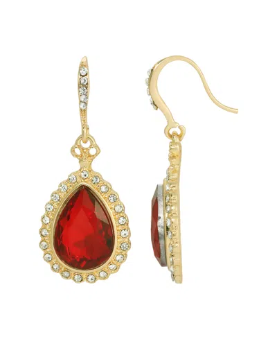 2028 Gold-tone Teardrop Earrings In Red