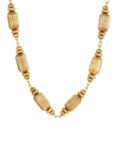 2028 Gold-tone Textured Collar Necklace In Yellow