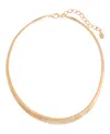 2028 Gold-tone Textured Omega Collar Necklace In Yellow