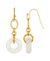 2028 Gold Tone White Link Drop Earring In White