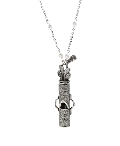 2028 Golf Club Set White Faux Imitation Pearl Whistle Necklace