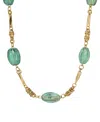 2028 Green Glass Ab Necklace In Green