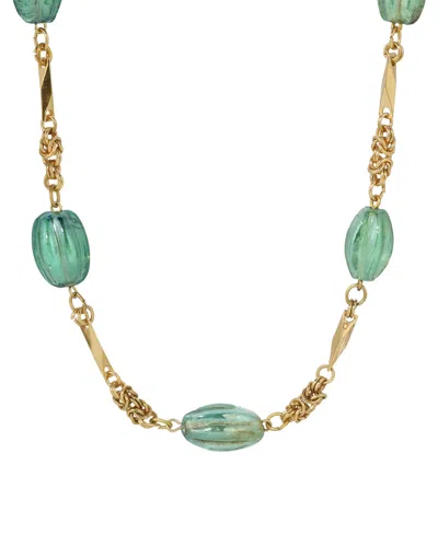 2028 Green Glass Ab Necklace