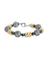 2028 Green Glass Acrylic Bead Link Bracelet In Green