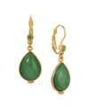 2028 Green Moonstone Teardrop Earrings In Green