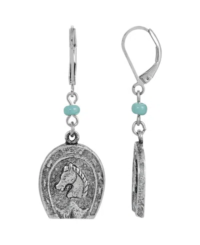 2028 Horseshoe Earrings In Turquoise