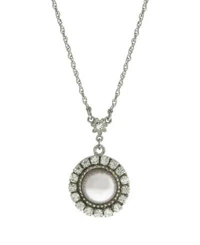 2028 Imitation Pearl Drop Necklace In Pink