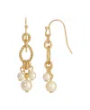 2028 Imitation Pearl Multi Drop Earrings In White