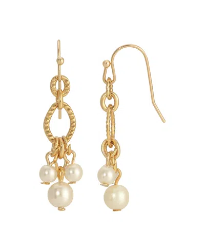 2028 Imitation Pearl Multi Drop Earrings In White