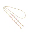 2028 Imitation Pink Pearl Eyeglass Holder In Multi