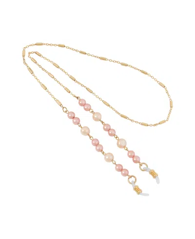 2028 Imitation Pink Pearl Eyeglass Holder In Multi
