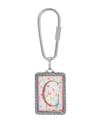2028 Initial A-z Floral Key Fob In Multi-g