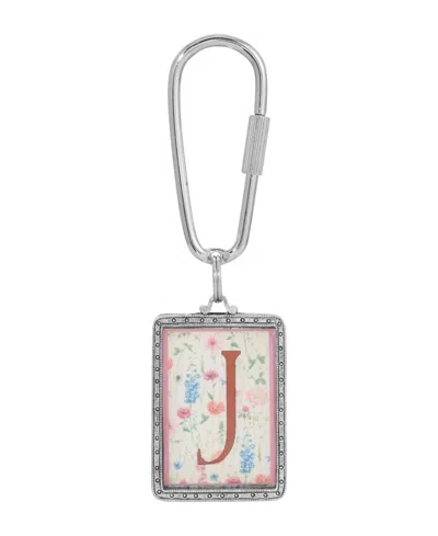 2028 Initial A-z Floral Key Fob In Multi-j