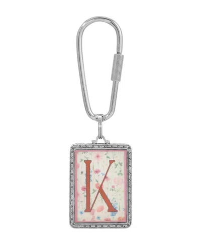 2028 Initial A-z Floral Key Fob In Multi-k