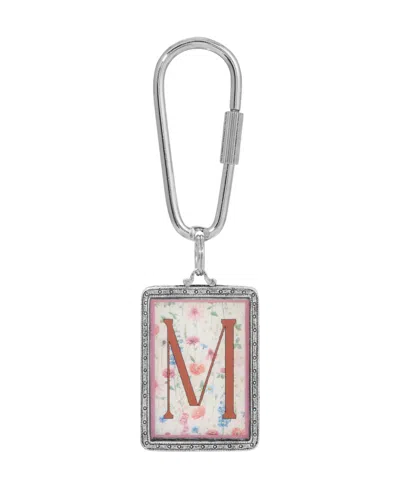 2028 Initial A-z Floral Key Fob In Multi-m