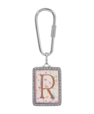 2028 Initial A-z Floral Key Fob In Multi-r