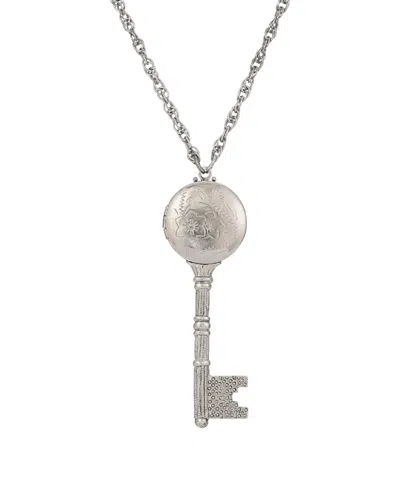 2028 Key Locket Pendant Necklace In Gray
