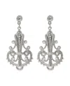2028 Large Filigree Drop Post Earrings In Gray