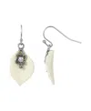 2028 Leaf Wire Earrings In White