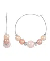 2028 Multi Color Imitation Pearl Hoop Earrings In Multi