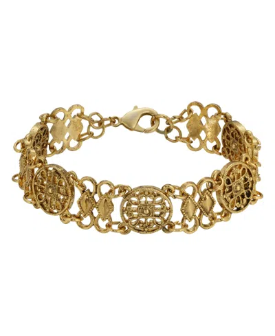 2028 Multi-loop Round Filigree Bracelet In Gold-tone