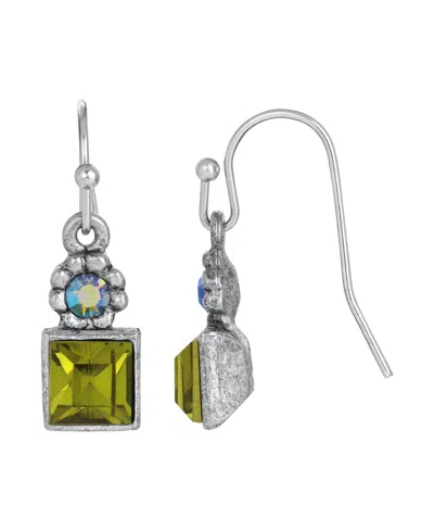 2028 Olivine Wire Earrings In Green